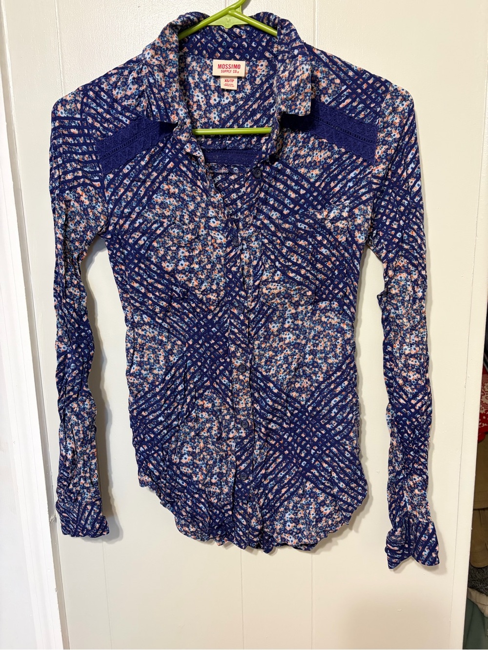 Mossimo Supply Co. Navy Floral Button-Up Shirt